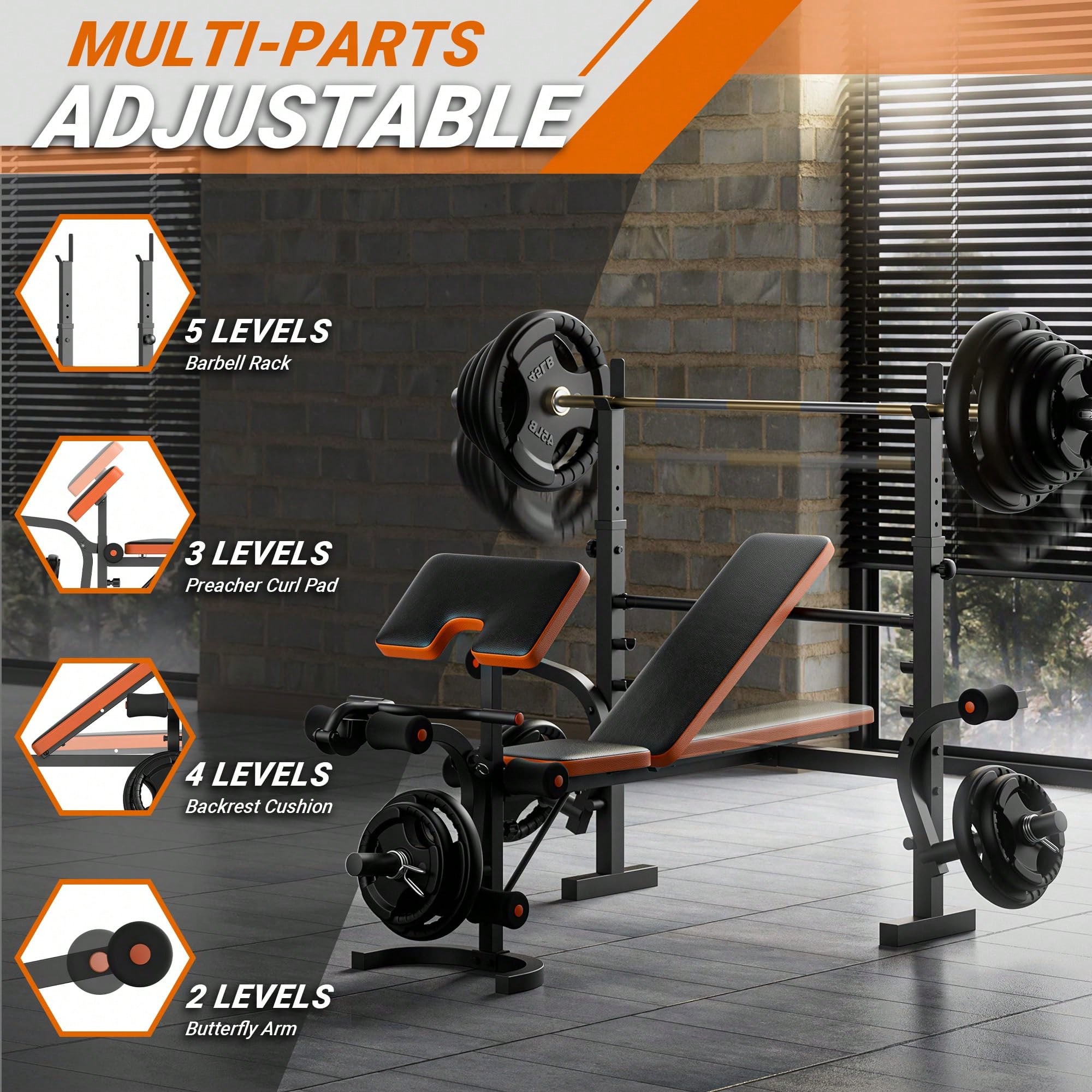 GIKPAL Weight Bench, Bench Pre - Home Gym Leg Press review and price
