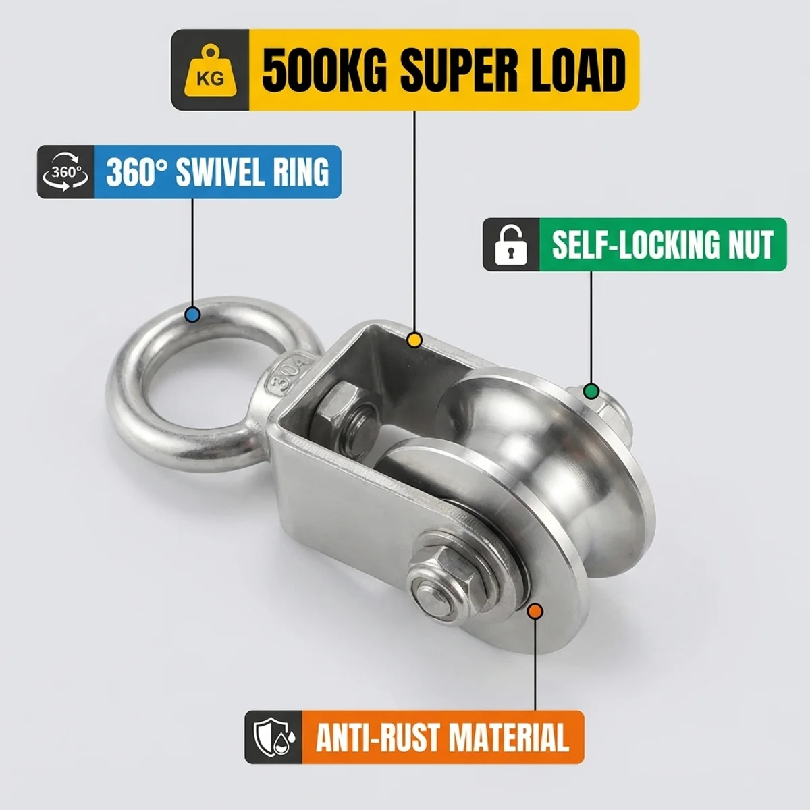1PCS U Type Swivel Pulley 304  - Home Gym Pulley System review and price