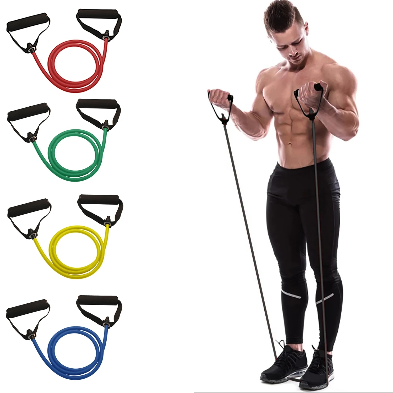 Resistance Bands With Handles, - Home Gym Leg Press review and price
