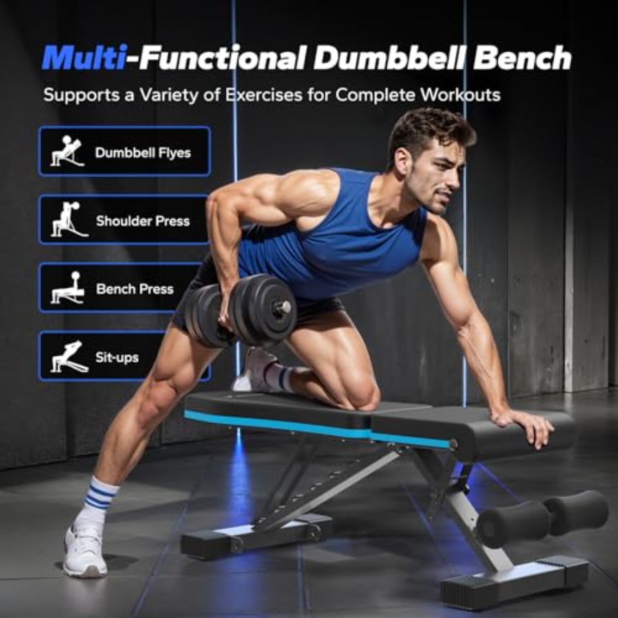 Foldable Weight Bench for Home - Home Gym Leg Press review and price