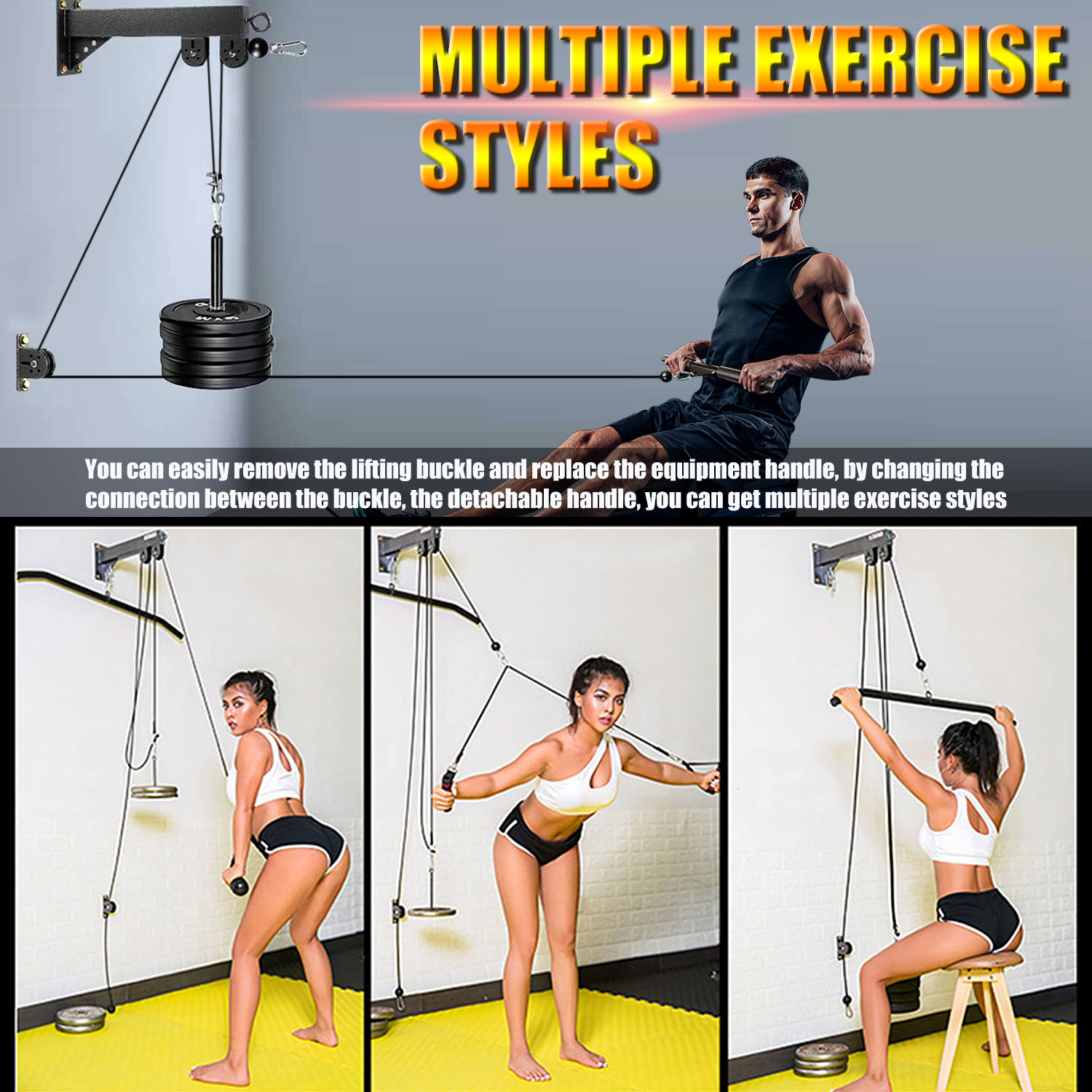 Fitness Wall Mounted Pulley Sy - Home Gym Pulley System review and price
