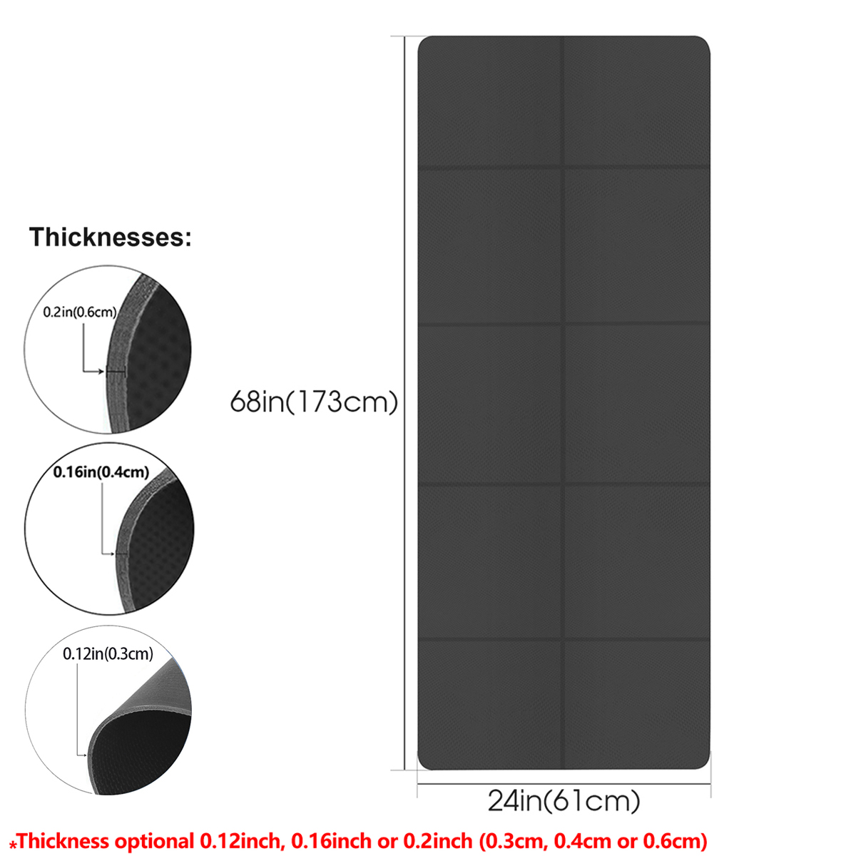 Foldable Yoga Mat Black Eco Fr - Gymnastics Mat Thick review and price