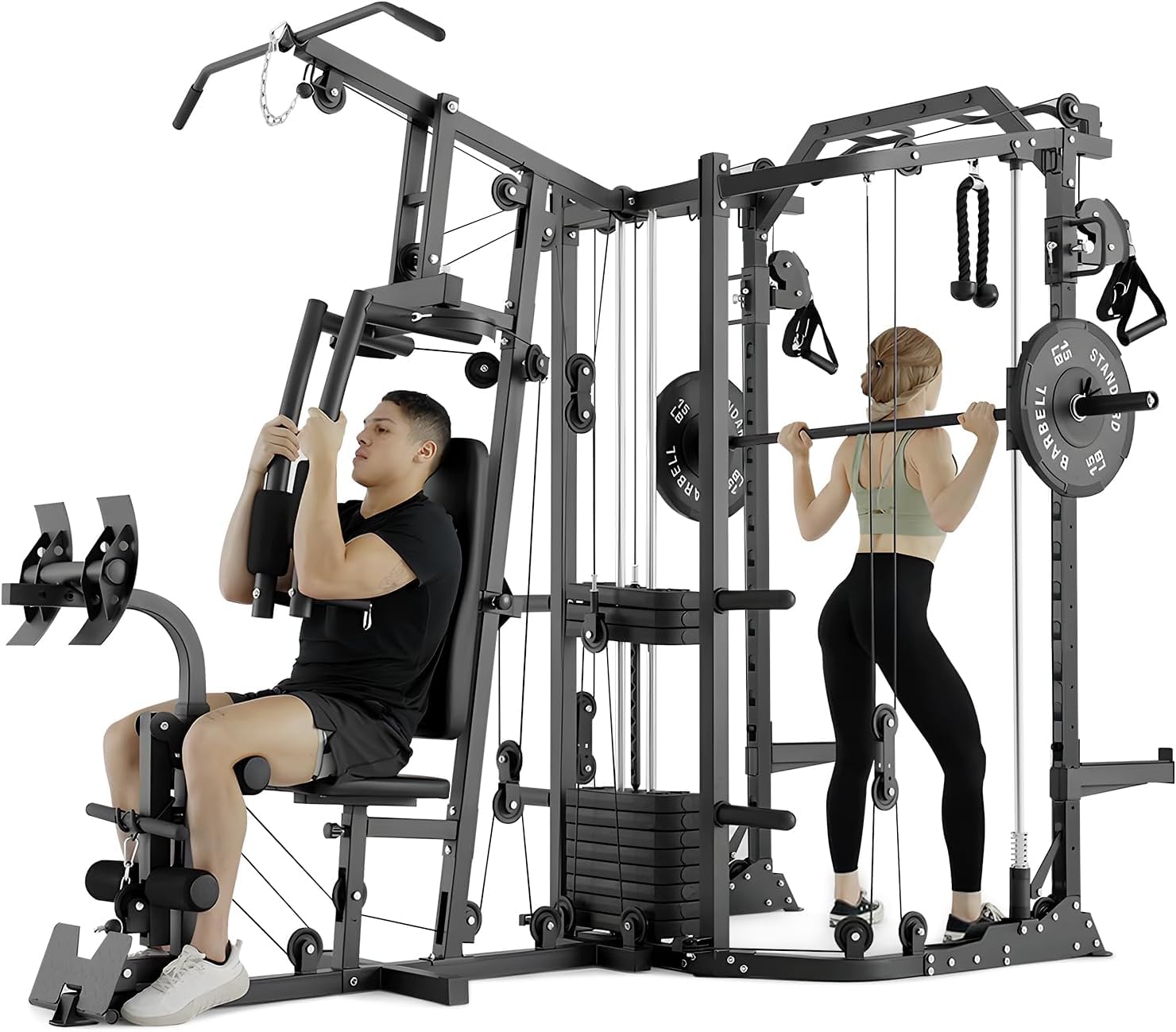 Dual-Station SmithΔ Machine Po - Home Gym With Smith Machine review and price