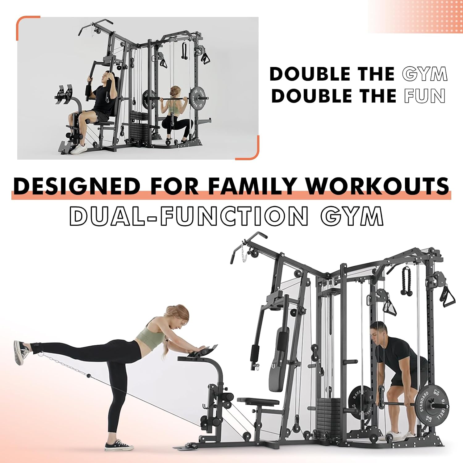 Dual-Station SmithΔ Machine Po - Home Gym With Smith Machine review and price