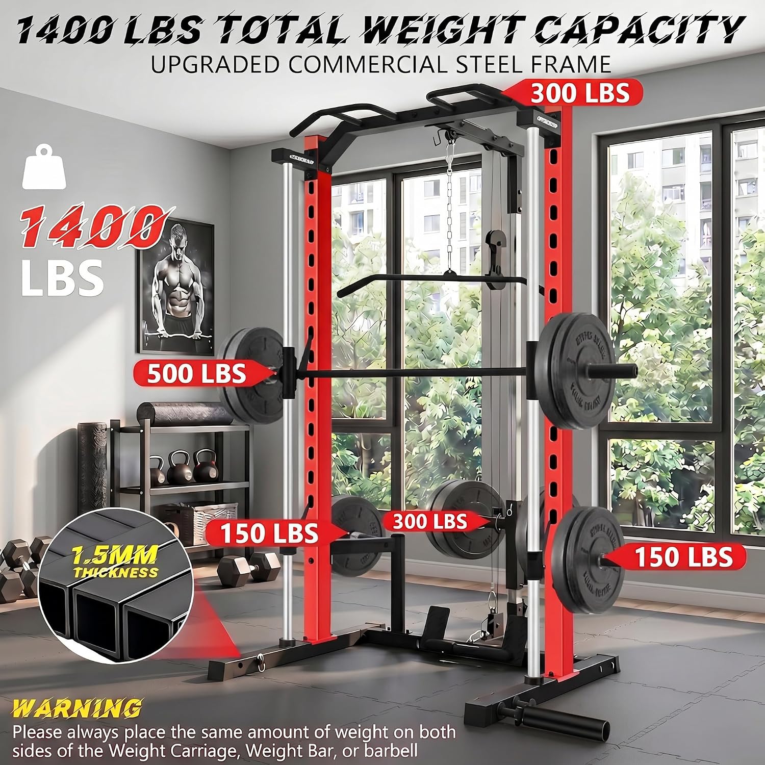 All-in-One Smith Machine Power - Home Gym Lat Pulldown Machine review and price