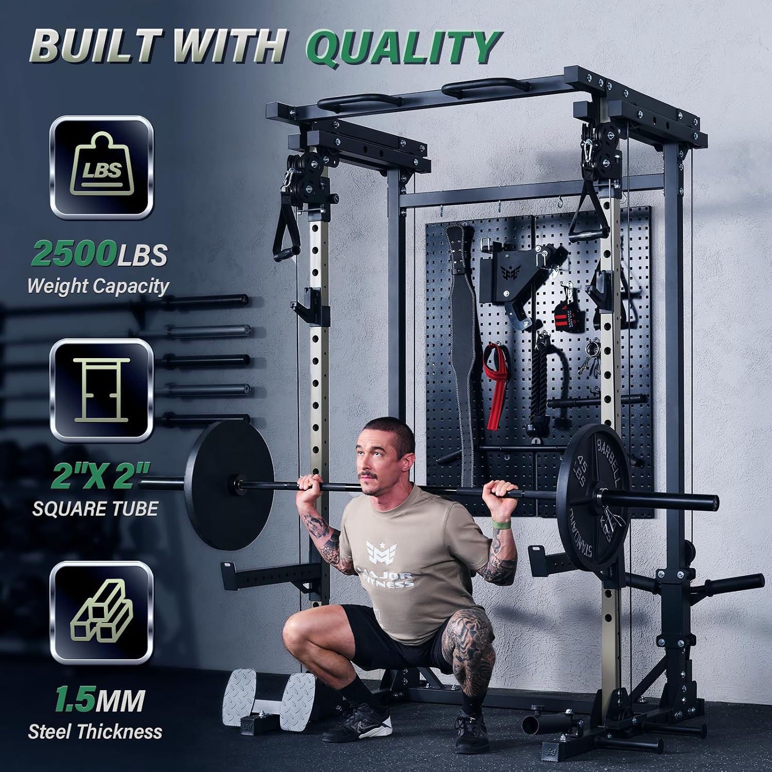 Drone3 Power Rack, 2500lbs Mul - Home Gym Pulley System review and price
